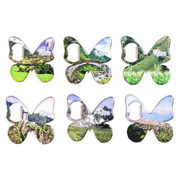 Rize Themed Butterfly Shaped Metal Magnetic Bottle Opener 70x70 mm - 3