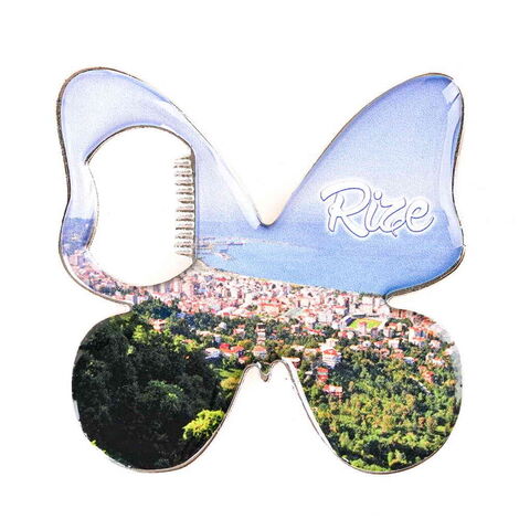 Rize Themed Butterfly Shaped Metal Magnetic Bottle Opener 70x70 mm - 5