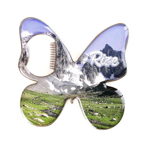 Rize Themed Butterfly Shaped Metal Magnetic Bottle Opener 70x70 mm - 6