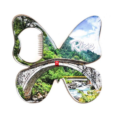 Rize Themed Butterfly Shaped Metal Magnetic Bottle Opener 70x70 mm - 9