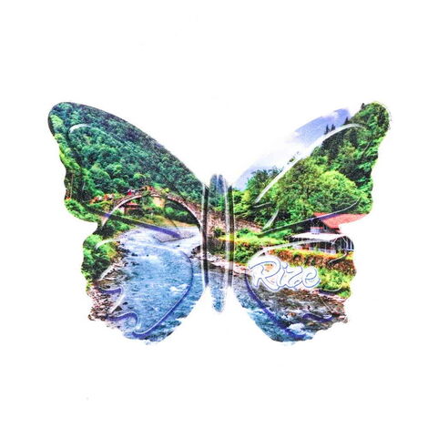 Rize Themed Customised UV Printed Plastic Base Butterfly Shaped Fridge Magnet 80x58 mm - 4