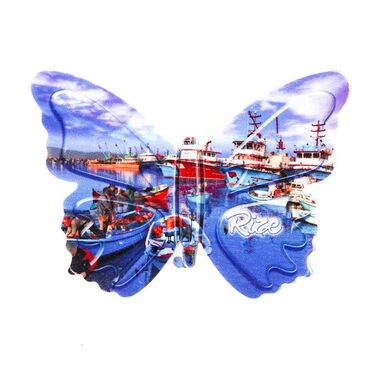 Rize Themed Customised UV Printed Plastic Base Butterfly Shaped Fridge Magnet 80x58 mm - 5