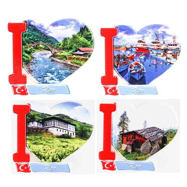 Rize Themed Customised UV Printed Plastic Base Heart Shaped Fridge Magnet 86x62 mm - 3