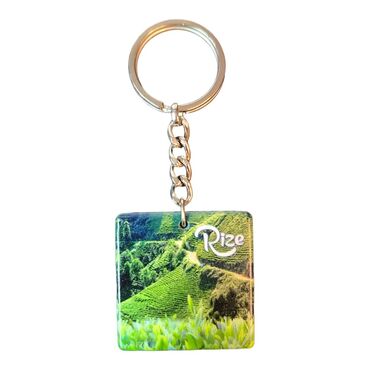 Rize Themed Customised Uv Printed Plastic Base Round Keyring 40x108 mm - 3