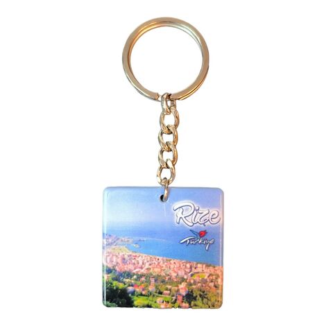 Rize Themed Customised Uv Printed Plastic Base Round Keyring 40x108 mm - 5