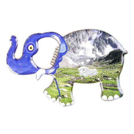 Rize Themed Elephant Shaped Metal Magnetic Bottle Opener 98x61 mm - 6