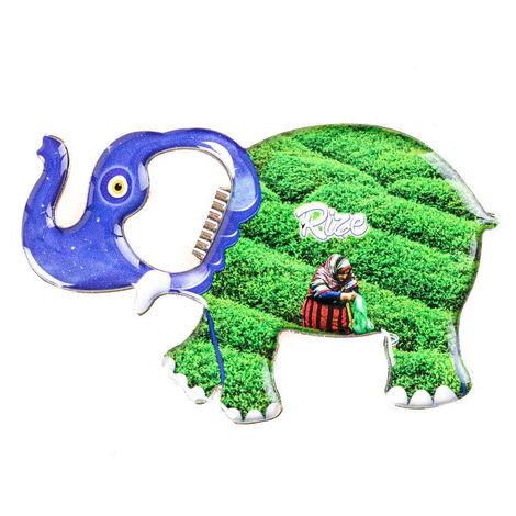 Rize Themed Elephant Shaped Metal Magnetic Bottle Opener 98x61 mm - 8