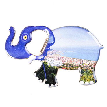 Rize Themed Elephant Shaped Metal Magnetic Bottle Opener 98x61 mm - 9