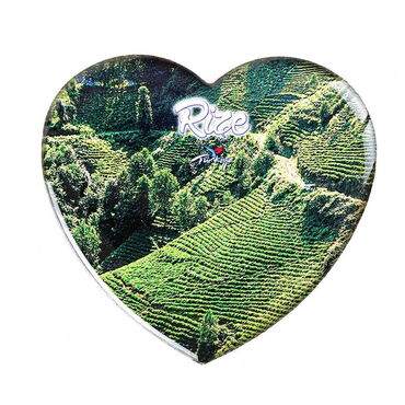 Rize Themed Epoxy Dome Heart Souvenir Fridge Magnet 65x60 mm - 4