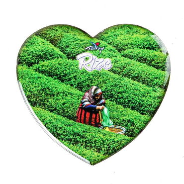 Rize Themed Epoxy Dome Heart Souvenir Fridge Magnet 65x60 mm - 10