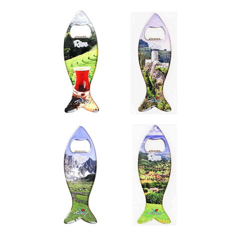 Rize Themed Fish Shaped Metal Magnetic Bottle Opener 120x43 mm - 3