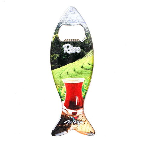 Rize Themed Fish Shaped Metal Magnetic Bottle Opener 120x43 mm - 4