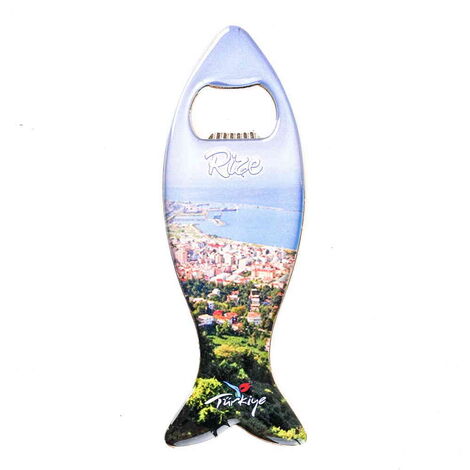 Rize Themed Fish Shaped Metal Magnetic Bottle Opener 120x43 mm - 8