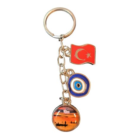 Rize Themed Metal Evil Eye Enamel Keychain - 6