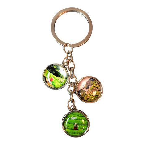 Rize Themed Metal Keychain With 3 Charms - Round 40x90 mm - 2