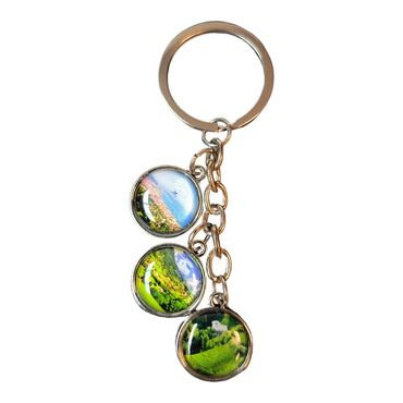 Rize Themed Metal Keychain With 3 Charms - Round 40x90 mm - 4