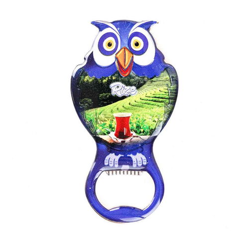 Rize Themed Owl Shaped Metal Magnetic Bottle Opener 88x47 mm - 4