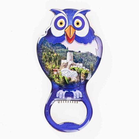 Rize Themed Owl Shaped Metal Magnetic Bottle Opener 88x47 mm - 5