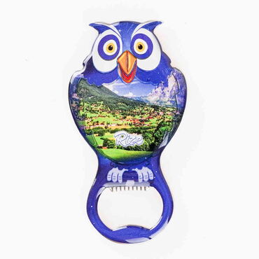 Rize Themed Owl Shaped Metal Magnetic Bottle Opener 88x47 mm - 7