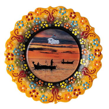 Rize Themed Turkish Ceramic Plate With Epoxy 25 Cm - 3