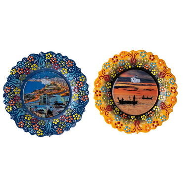 Rize Themed Turkish Ceramic Plate With Epoxy 25 Cm - 4