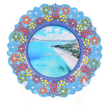 Salda Themed Turkish Ceramic Plate With Epoxy 25 Cm - 5