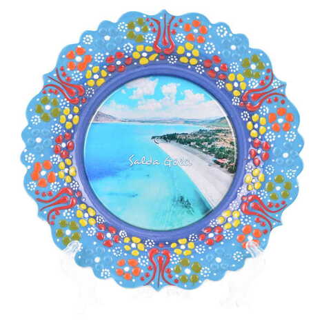 Salda Themed Turkish Ceramic Plate With Epoxy 25 Cm - 5