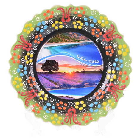 Salda Themed Turkish Ceramic Plate With Epoxy 25 Cm - 11