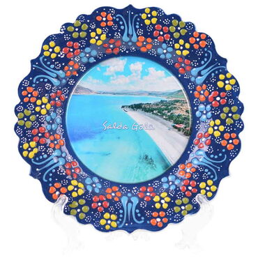 Salda Themed Turkish Ceramic Plate With Epoxy 25 Cm - 15