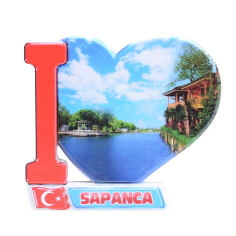 Toptan Sapanca Temalı Uv Baskılı Kalp Şekilli Magnet 86x62 mm - 4