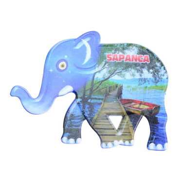 Sapanca Themed Customised UV Printed Plastic Base Elephant Shaped Fridge Magnet 86x62 mm - 3