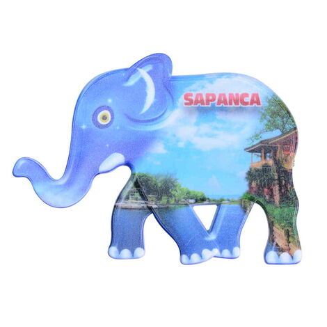 Sapanca Themed Customised UV Printed Plastic Base Elephant Shaped Fridge Magnet 86x62 mm - 4