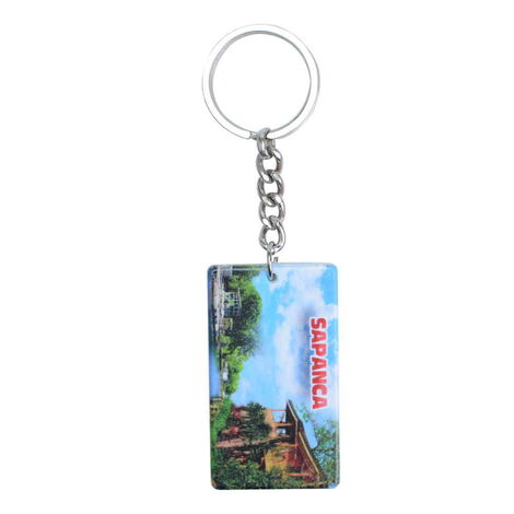 Sapanca Themed Customised UV Printed Plastic Base Rectangle Keyring 31x106 mm - 3