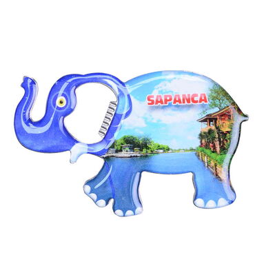 Sapanca Themed Elephant Shaped Metal Magnetic Bottle Opener 98x61 mm - 3