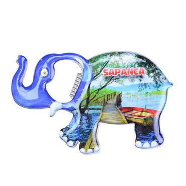 Sapanca Themed Elephant Shaped Metal Magnetic Bottle Opener 98x61 mm - 4