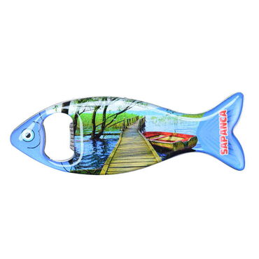 Sapanca Themed Fish Shaped Metal Magnetic Bottle Opener 120x43 mm - 4