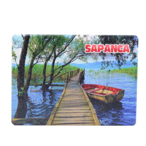 Sapanca Themed Wooden Uv Printed Souvenir Fridge Magnet 93x68 mm - 4