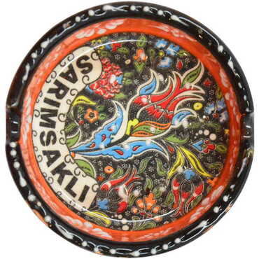 Sarimsakli Themed Turkish Ceramic Special Relief Ashtray Small Size - 6