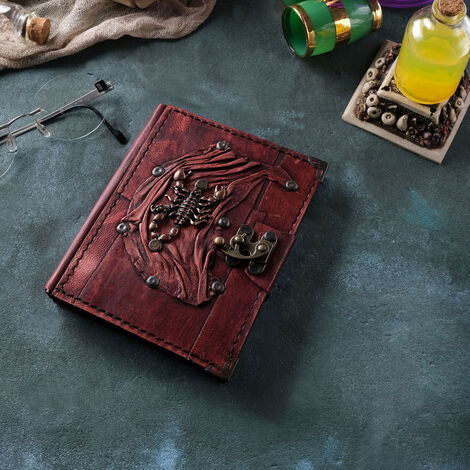 Scorpion Themed Small Leather Notebook - 2