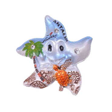 Sea Creatures Themed Polyester Stoned And Nacrous Fridge Magnet - 30