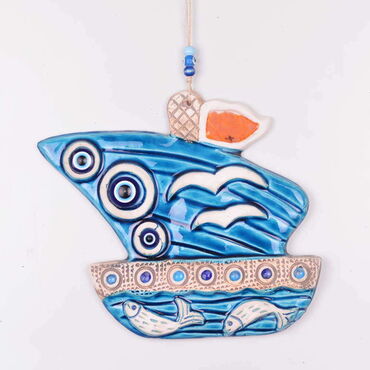 Sea Products Themed Nautical Ceramics Fourth Size Wall Hanging - 3