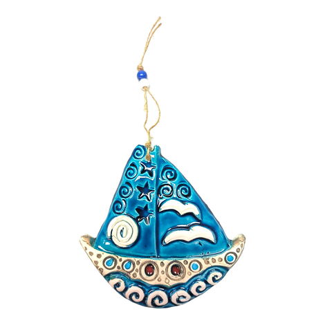 Sea Products Themed Nautical Ceramics Second Size Wall Hanging - 6