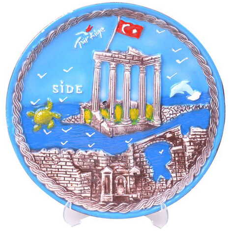 Side Themed City Themed Plaster Raised Cottage Wall Plate 20 Cm - 7