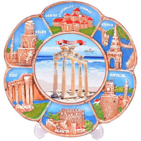 Side Themed City Themed Plaster Raised Cottage Wall Plate 20 Cm - 10