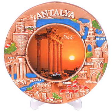 Side Themed City Themed Plaster Raised Cottage Wall Plate 20 Cm - 11