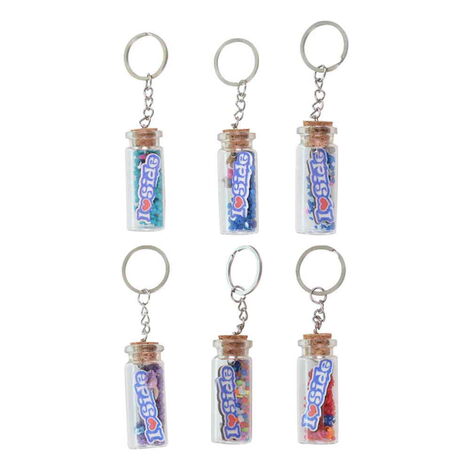 Side Themed Collectible Glass Bottle Shape Keychain - 3