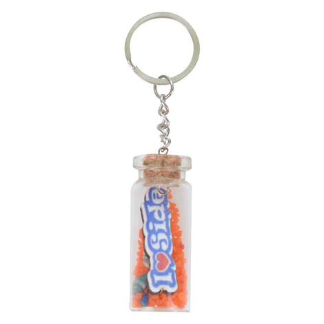 Side Themed Collectible Glass Bottle Shape Keychain - 4