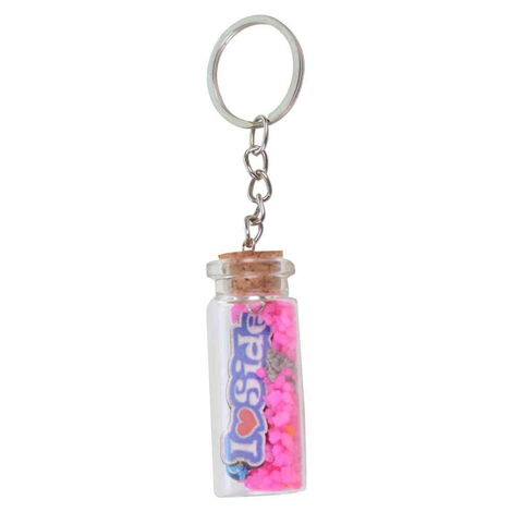 Side Themed Collectible Glass Bottle Shape Keychain - 5