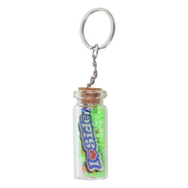 Side Themed Collectible Glass Bottle Shape Keychain - 6