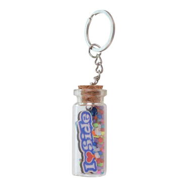 Side Themed Collectible Glass Bottle Shape Keychain - 7